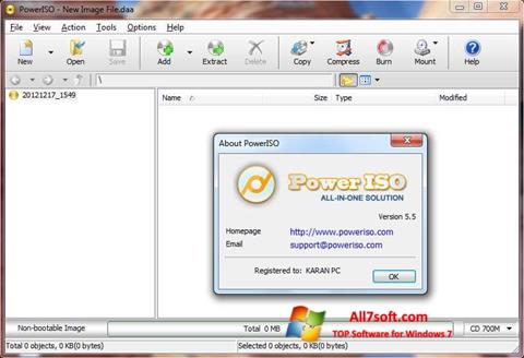 Снимак заслона PowerISO Windows 7
