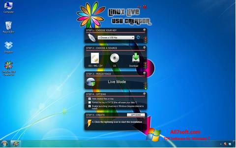 Снимак заслона LinuxLive USB Creator Windows 7