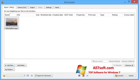 Снимак заслона XnConvert Windows 7