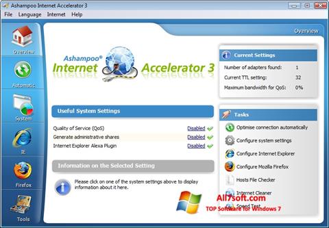 Снимак заслона Ashampoo Internet Accelerator Windows 7