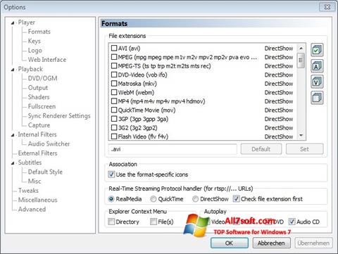 Снимак заслона Combined Community Codec Pack Windows 7