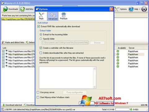 Снимак заслона Mipony Windows 7