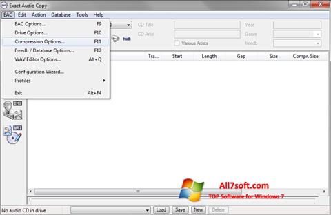 Снимак заслона Exact Audio Copy Windows 7