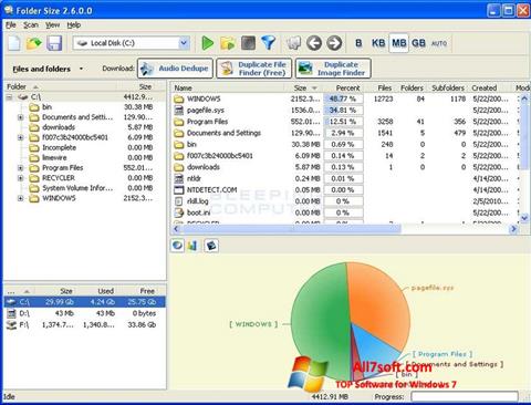 Снимак заслона Folder Size Windows 7