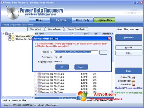 Снимак заслона Power Data Recovery Windows 7