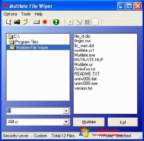Снимак заслона Free File Wiper Windows 7