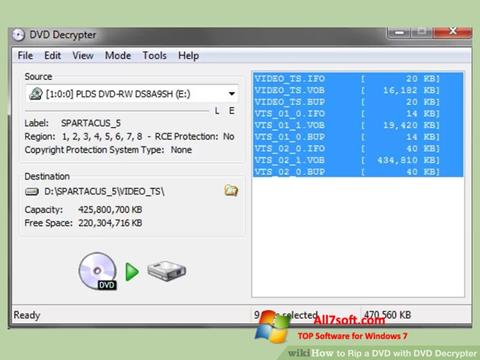 Снимак заслона DVD Decrypter Windows 7