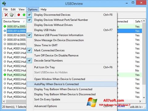 Снимак заслона USBDeview Windows 7