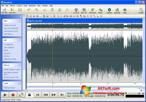 Снимак заслона WavePad Sound Editor Windows 7