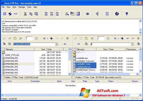 Снимак заслона Core FTP Windows 7