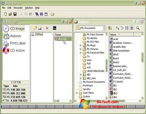Снимак заслона DeepBurner Windows 7