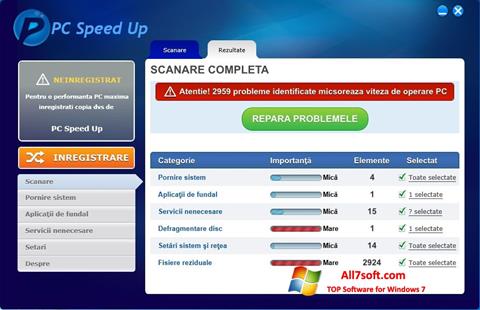 Снимак заслона PC Speed Up Windows 7