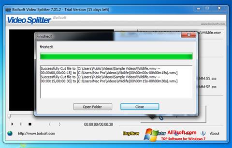 Снимак заслона Boilsoft Video Splitter Windows 7