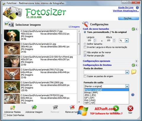 Снимак заслона Fotosizer Windows 7