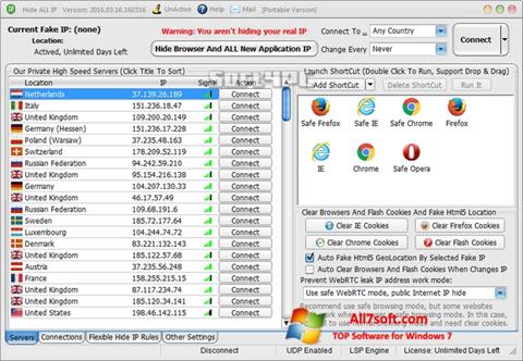 Снимак заслона Hide ALL IP Windows 7