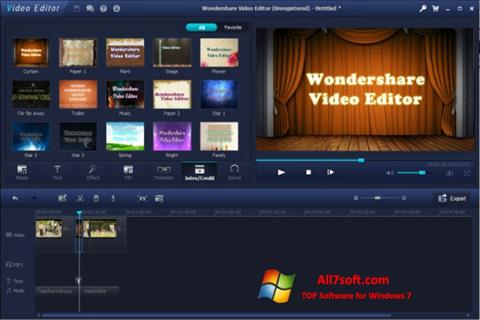 Снимак заслона Wondershare Video Editor Windows 7