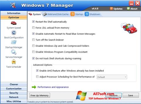 Снимак заслона Windows 7 Manager Windows 7