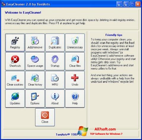 Снимак заслона EasyCleaner Windows 7