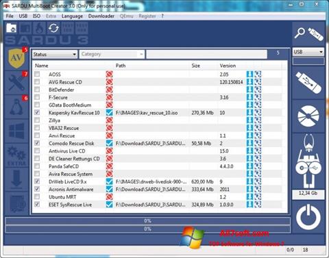Снимак заслона SARDU Windows 7