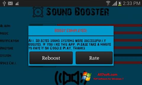 Снимак заслона Sound Booster Windows 7