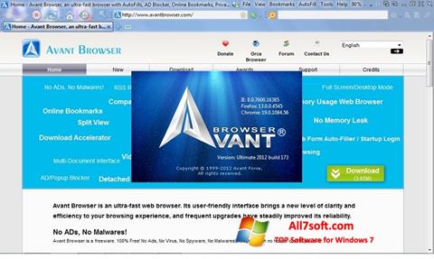 Снимак заслона Avant Browser Windows 7