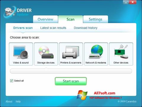 Снимак заслона Carambis Driver Updater Windows 7