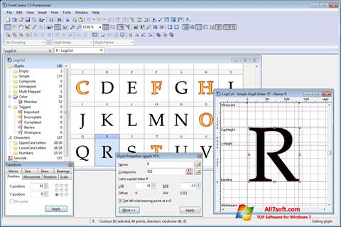 Снимак заслона Font Creator Windows 7