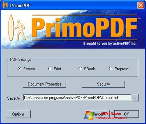 Снимак заслона PrimoPDF Windows 7