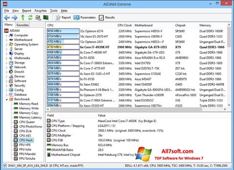 Снимак заслона AIDA32 Windows 7