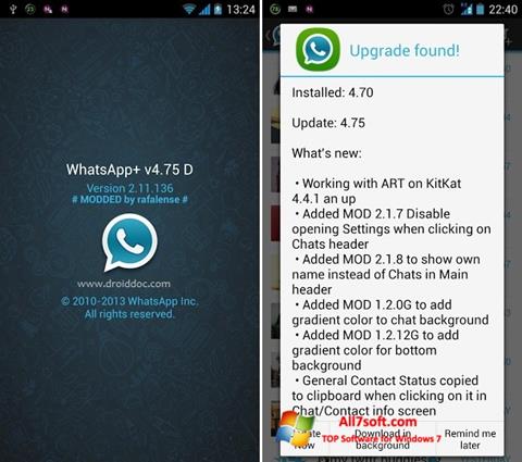 Снимак заслона WhatsApp Plus Windows 7