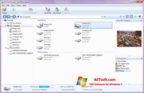Снимак заслона RS File Recovery Windows 7