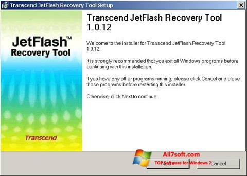 Снимак заслона JetFlash Recovery Tool Windows 7