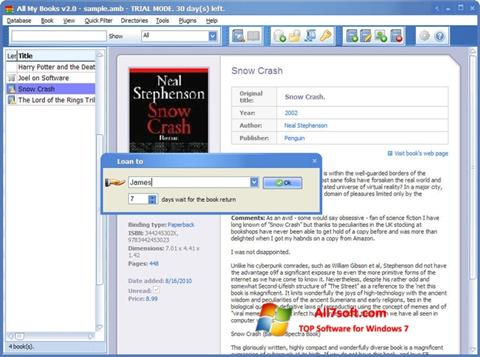Снимак заслона All My Books Windows 7