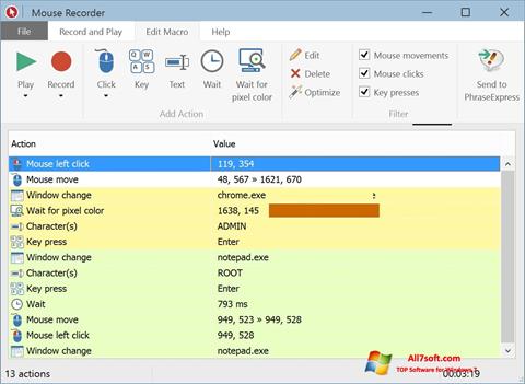 Снимак заслона Mouse Recorder Windows 7