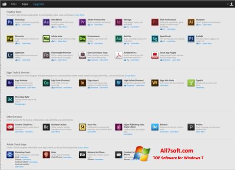 Снимак заслона Adobe Creative Cloud Windows 7