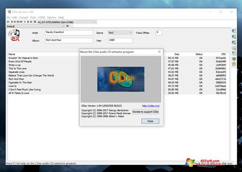Снимак заслона CDex Windows 7