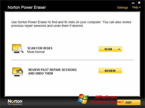 Снимак заслона Norton Power Eraser Windows 7