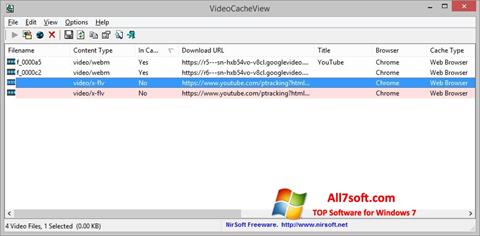 Снимак заслона VideoCacheView Windows 7