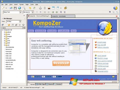 Снимак заслона KompoZer Windows 7