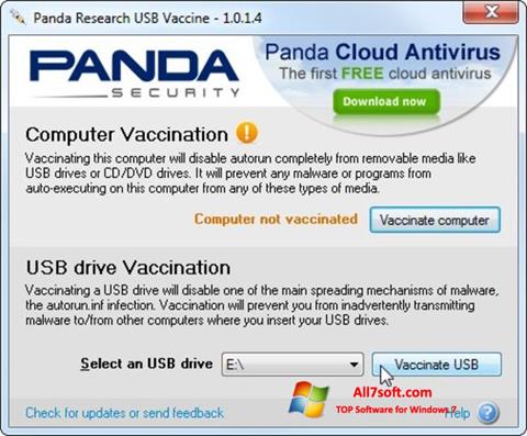 Снимак заслона Panda USB Vaccine Windows 7