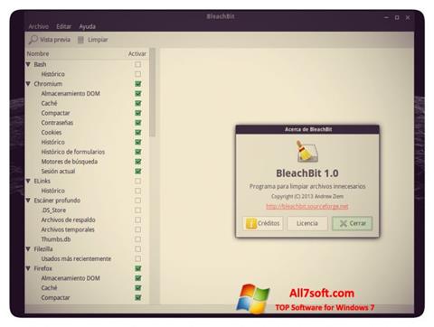Снимак заслона BleachBit Windows 7
