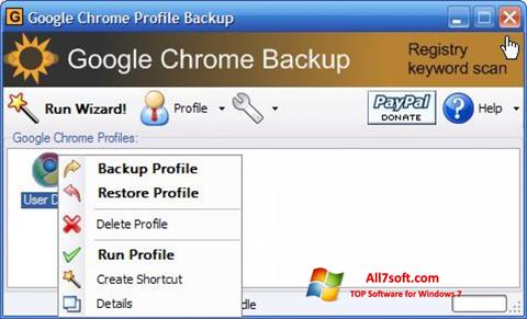 Снимак заслона Google Chrome Backup Windows 7