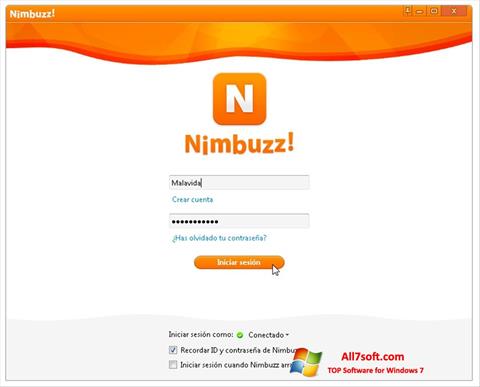 Снимак заслона Nimbuzz Windows 7