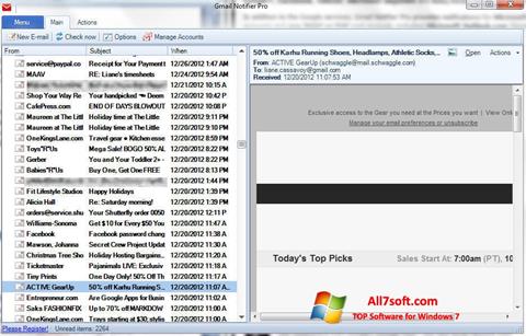 Снимак заслона Gmail Notifier Windows 7