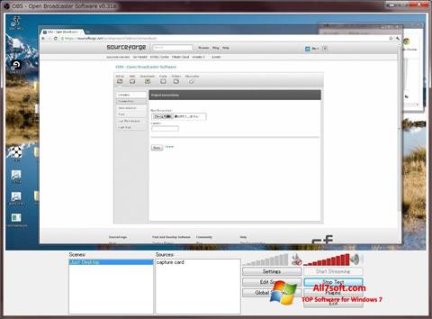 Снимак заслона Open Broadcaster Software Windows 7
