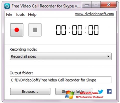 Снимак заслона Free Video Call Recorder for Skype Windows 7