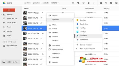 Снимак заслона Google Drive Windows 7