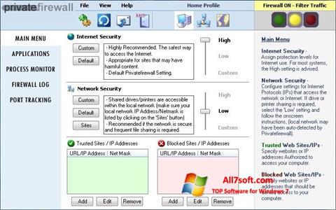 Снимак заслона Privatefirewall Windows 7