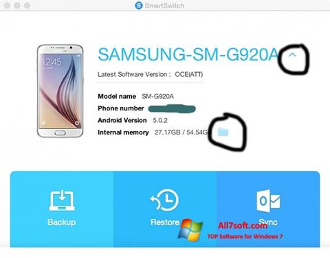 Снимак заслона Samsung Smart Switch Windows 7