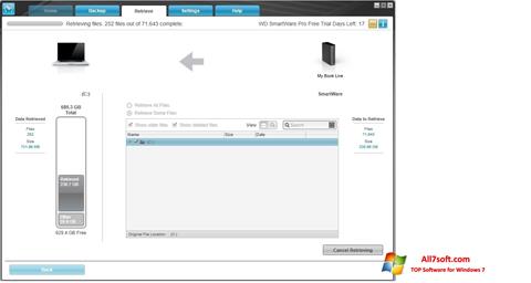 Снимак заслона WD SmartWare Windows 7